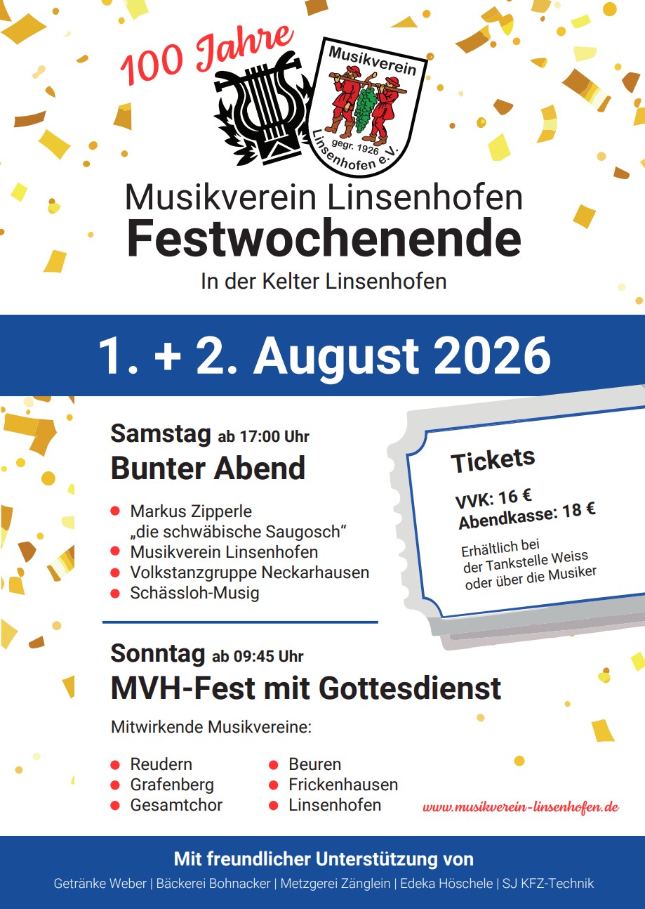 MVL Jubiläumswochenende 1.+2. August 2026